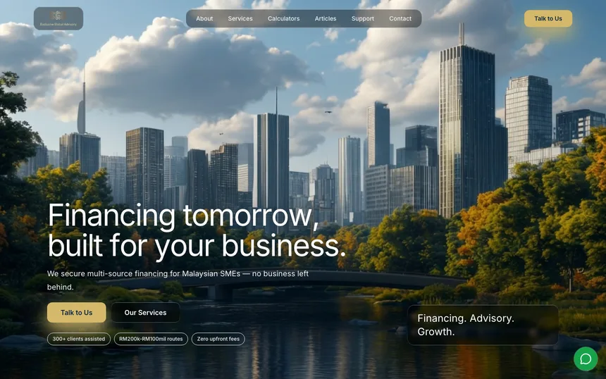 EGA Advisory website — SME financing consultancy, Malaysia