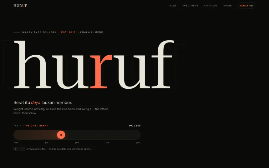 Huruf — design study