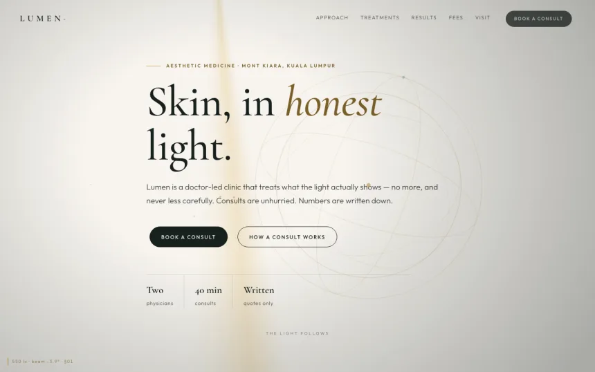 Lumen Aesthetics — design study